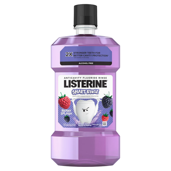 Listerine Smart Rinse Kids Anticavity Fluoride Mouthwash - Berry Splash - 500mL